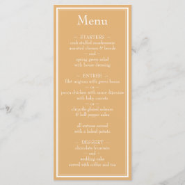 Menu de Casamento Amarelo Minimalista da Fronteira