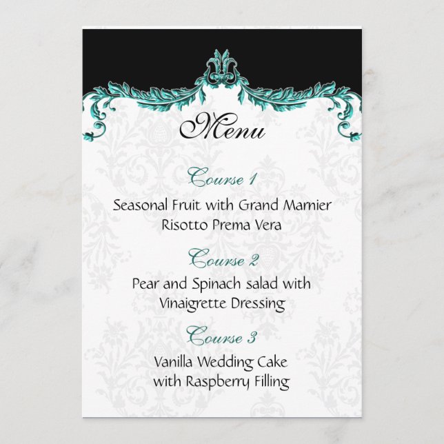 menu de casamento aqua (Frente)