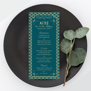 Menu de Casamento Art Deco Gatsby, de 1920