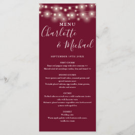 Menu de Casamento Assinatura Luzes de Corda Borgon