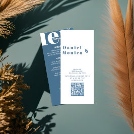 Menu de Casamento Azul Chic Pastel minimalista