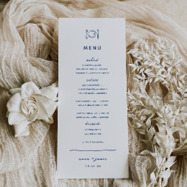 Menu de Casamento Azul de Porte Whimical