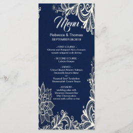 menu de casamento azul do marinho da praia náutica