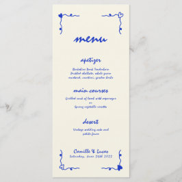 Menu de Casamento Azul Imperativo Retrópico