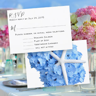 Menu de Casamento Azul Jardim à Beira-Mar RSVP