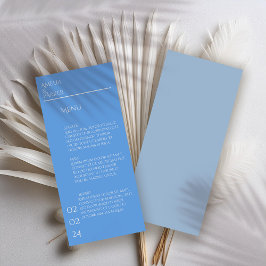 Menu de Casamento Azul Minimalista