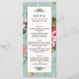 Menu de Casamento Botânico do Jardim Floral de Vin