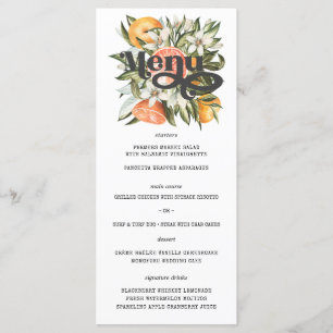 Menu de Casamento Botânico Elegante Citrus Orchar