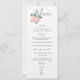 Menu de Casamento Botânico Primavera de Aquarela