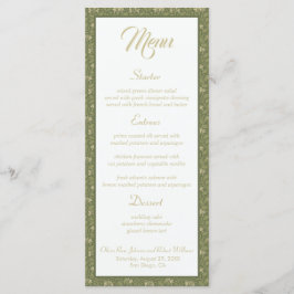 Menu de Casamento Botânico Verde Elegante