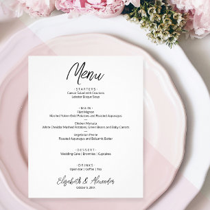 Menu de Casamento Branco de Orçamento
