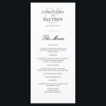 Menu de Casamento Branco e Preto Chic Elegante Sim<br><div class="desc">Menu de Casamento Branco e Preto Chic Elegante Simples</div>
