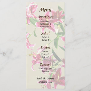 Menu de Casamento Cardíaco Stargazer Lily
