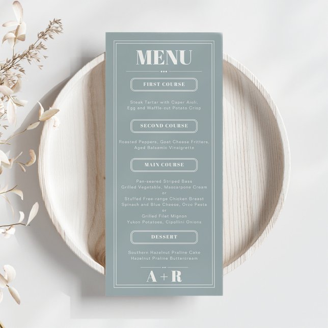 Menu de Casamento Chic Minimalista Elegante (Criador carregado)