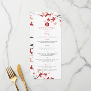 Menu de Casamento Chinês da Felicidade Dupla de R