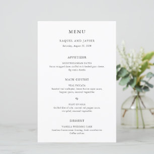 Menu de Casamento Clássico Elegante
