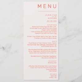 Menu de Casamento Clássico Elegante