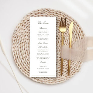 Menu de Casamento Clássico em Verde Poeirento Eleg