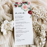 Menu de Casamento Cloroso Floral Moderno Blush Gre<br><div class="desc">Projetado para coordenar com a nossa coleção Romântica de Blooms,  este programa de cerimônia personalizável apresenta borboletas de aquarela e borbulhas com folhas verdes pareadas com fontes de serifa clássicas e gráficos elegantes de texto de caligrafia. Itens correspondentes disponíveis.</div>