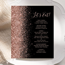 Menu de Casamento com Glitter Dourado Rosa de Pret