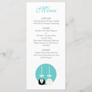 Menu de Casamento com Pop de Bolo Teal