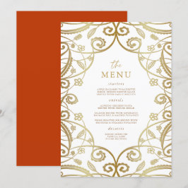 Menu de Casamento com rendas Douradas da Lace Lara