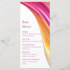 Menu de Casamento - Cor de Cor de Rosa Cor-de-Cor-