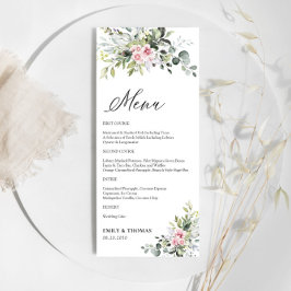 Menu de Casamento Cor-de-Rosa Esbranquiçada