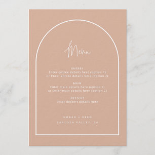 Menu de Casamento Cor-de-Rosa Mínimo do Script de