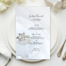 Menu de Casamento Cristal de Pilar de Anel de Diam
