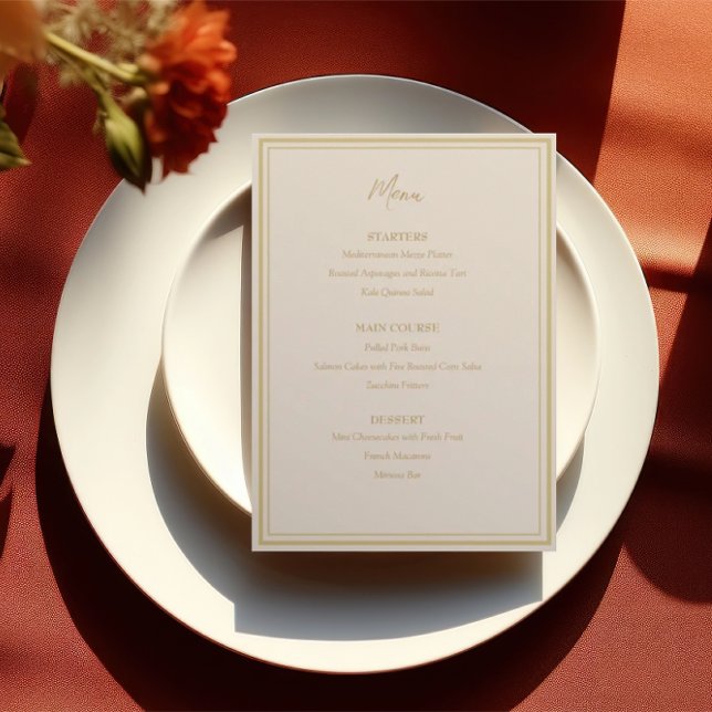 Menu de Casamento Cruzado Armênio Elegante Moderno (Criador carregado)