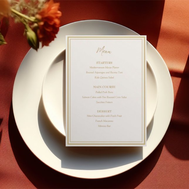 Menu de Casamento Cruzado Armênio Elegante Moderno (Criador carregado)