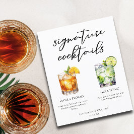 Menu de Casamento da Assinatura Elegante da Noite