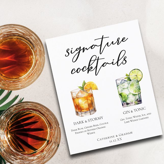 Menu de Casamento da Assinatura Elegante da Noite (Criador carregado)