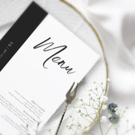 Menu de Casamento da Caligrafia do Amor B&W ID940