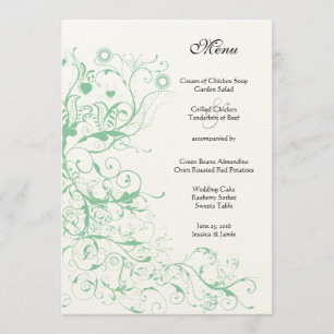 Menu de Casamento da Casa da Pássaro Romântico