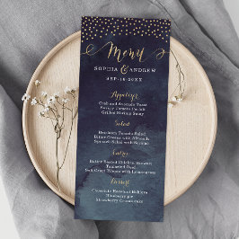Menu de casamento da chamada de ouro falso da noit