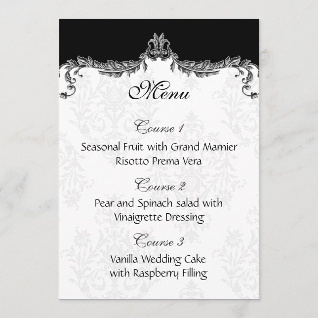 menu de casamento da cinza (Frente)
