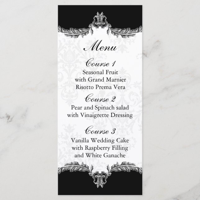 menu de casamento da cinza negra (Frente)