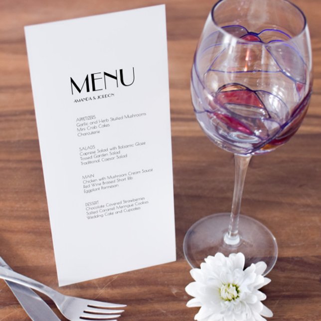 Menu de Casamento da Deco da Arte Moderna Minimali (Criador carregado)
