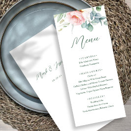 Menu de Casamento da Flor Branca Rosa
