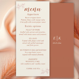 Menu de Casamento da Flor do eterno