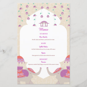 Menu de Casamento da Legança Indiana