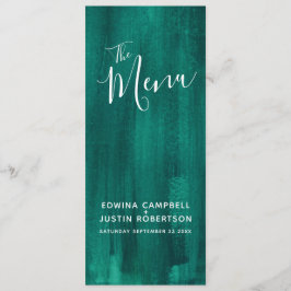 Menu de casamento da moderna e esmeralda