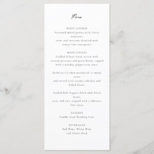 Menu de casamento da paisagem de inverno