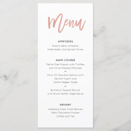 Menu de Casamento da Princesa Moderna e Doce Rosa 