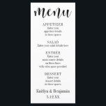 Menu de Casamento da Tipografia Negra com Bokeh Ba<br><div class="desc">Este cartão de menu é simples e elegante. Uma fonte de script bonito e moderna lendo "menu" em preto aparece no topo e os elementos modelo foram configurados para que você possa preencher os detalhes do menu nas seções apropriadas. Todos os outros elementos de texto foram configurados usando um conjunto...</div>