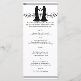 Menu de Casamento das Brides de Elegância Negra e 