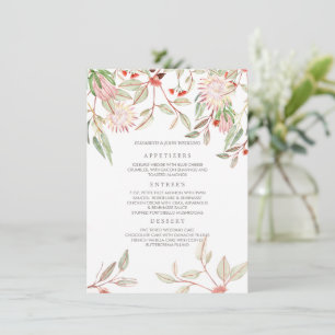 Menu de Casamento das Flores Australianas Rosa-Esb
