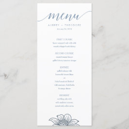 Menu de Casamento das Flores Azuis e Escamoteadas